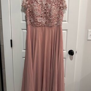JJs House Pink Lace Evening Dress
